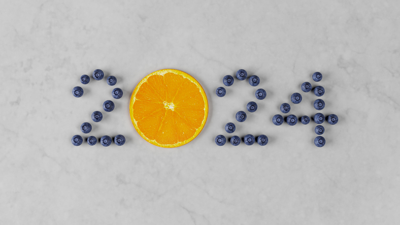 2024 food image with blueberries and oranges