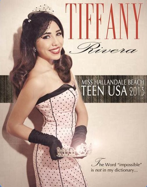 Cartel de Miss Hallandale Beach Teen USA 2013 con Tiffany